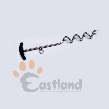 Pets Accessories:Corkscrew-type tie out stake with plastic handle