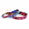 Leather collar, with multicolored paw motifs