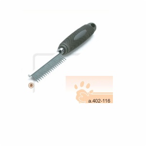 Metal comb, with soft rubber handle