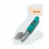 Metal detangle comb with soft rubber handle