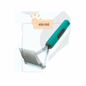 Metal detangle comb with soft rubber handle