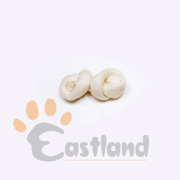 White knotted rawhide bones, American-type flat