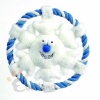 Cotton rope frisbee with plush toy