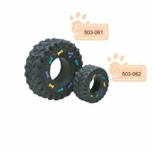 Vinyl toy - tires with colorful imprints