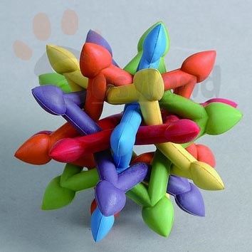 Rubber toy - knotted ball, multicolored