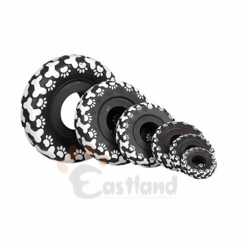 Vinyl toy - tire with paw motifs