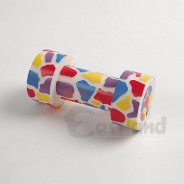 Vinyl toy - dumbbell with zebra motifs