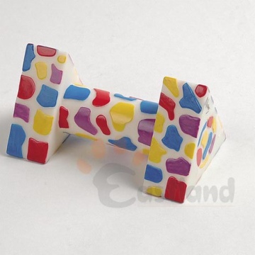 Vinyl toy - dumbbell with zebra motifs