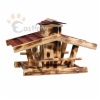 Bird feeder pavilion, natural wood