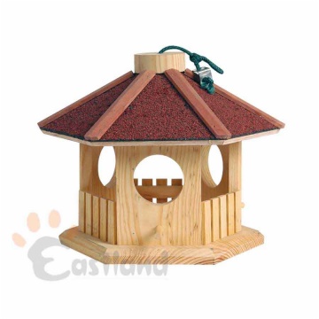 Bird feeder pavilion, natural wood