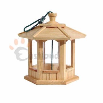Bird feeder pavilion, natural wood