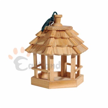 Bird feeder pavilion, natural wood