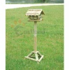 Bird feeder, with bracket, natural wood