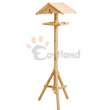 Bird feeder, with bracket, natural wood