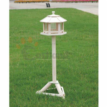 Bird feeder, with bracket, natural wood
