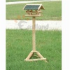 Bird feeder, with bracket, natural wood