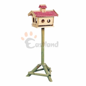 Bird feeder, with bracket, natural wood