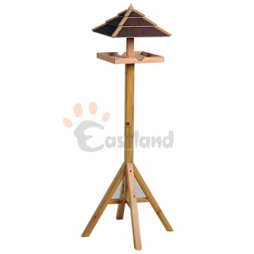 Bird feeder, with bracket, natural wood