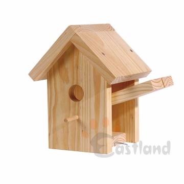 Bird house, natural wood