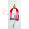 Acrylic perch swing, with cotton rope