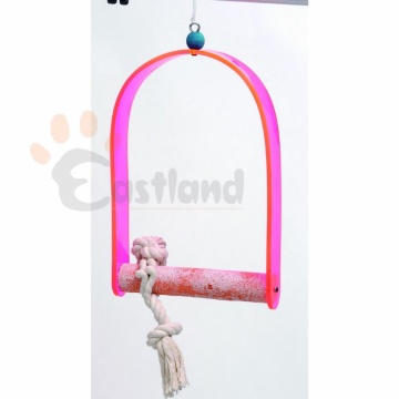 Acrylic perch swing, with cotton rope