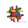 Wooden lattice cube, multi-colored