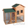 Wooden rabbit hutch w. enclosure