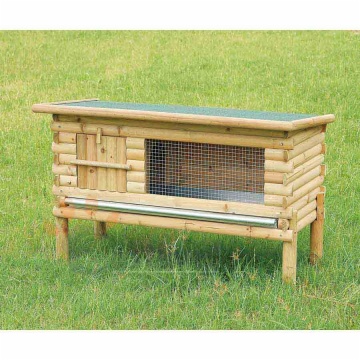 Wooden rabbit hutch, natural