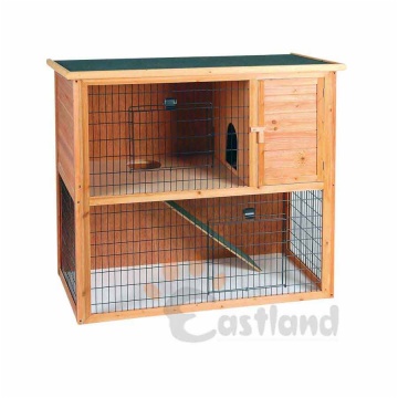 Wooden rabbit hutch w. enclosure