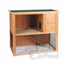 Wooden rabbit hutch w. enclosure