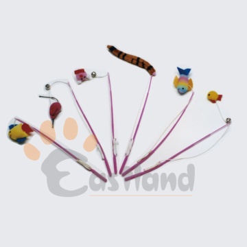 playing pole with cat toys