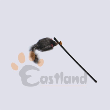Playing poles with fur mouse on string