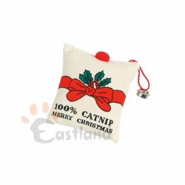 catnip bag, X'mas imprints, with bell, 8 x 9 cm