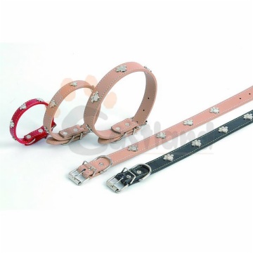 Leather collar, with 
