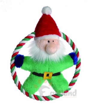 Cotton rope frisbee with plush toy