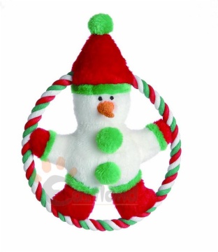 Cotton rope frisbee with plush toy