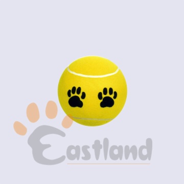 Tennis balls with paw prints